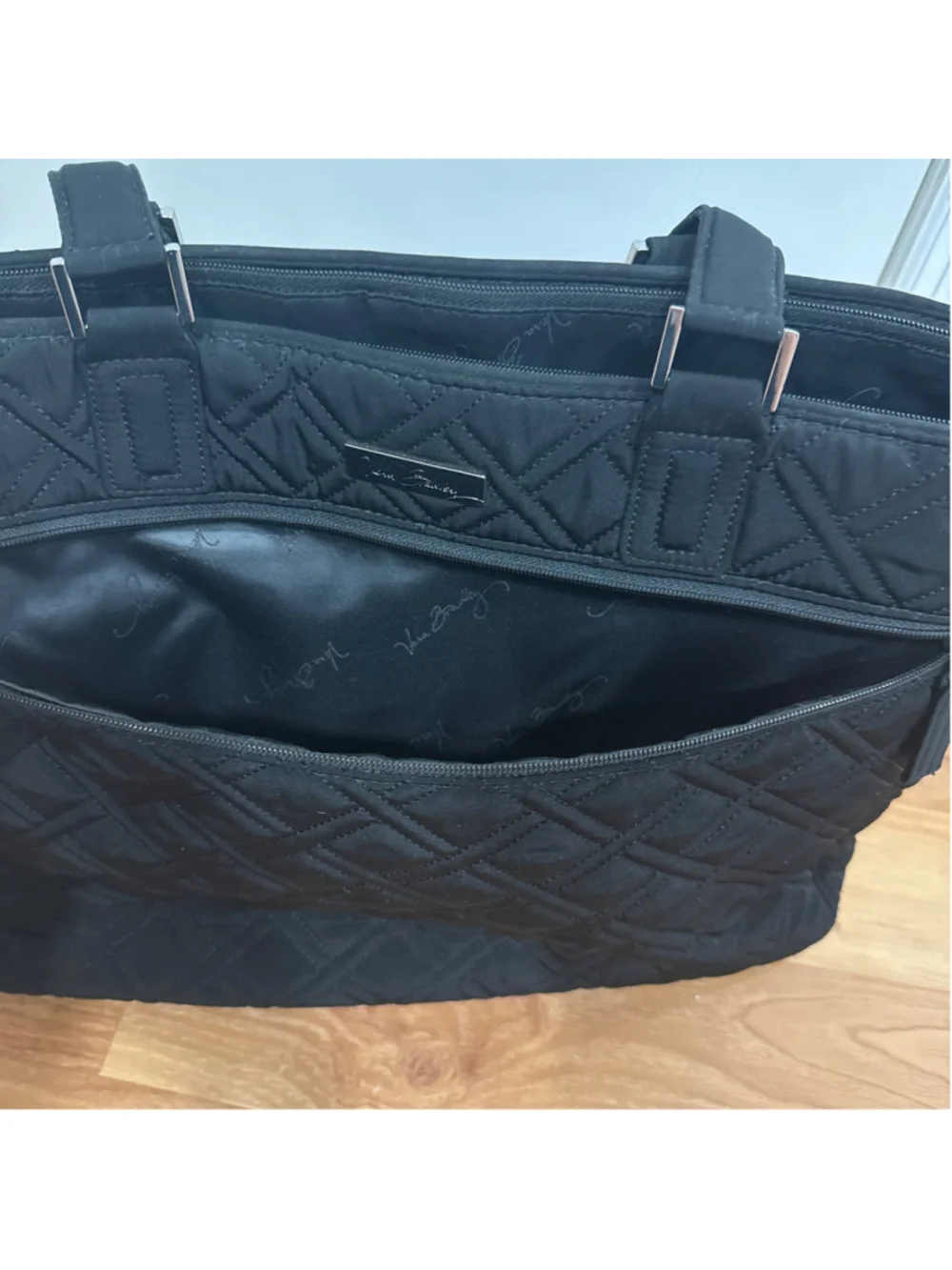 Women's Vera Bradley Quilted Tote Bag One Size Black